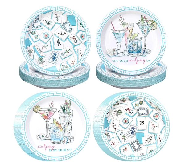 Summer-Mahjong-Paper-Plates