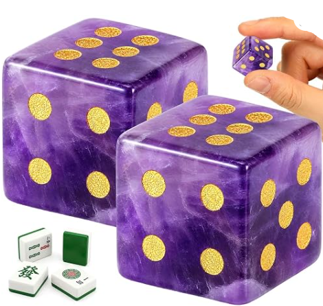 2 Pcs Mahjong Crystal Dice