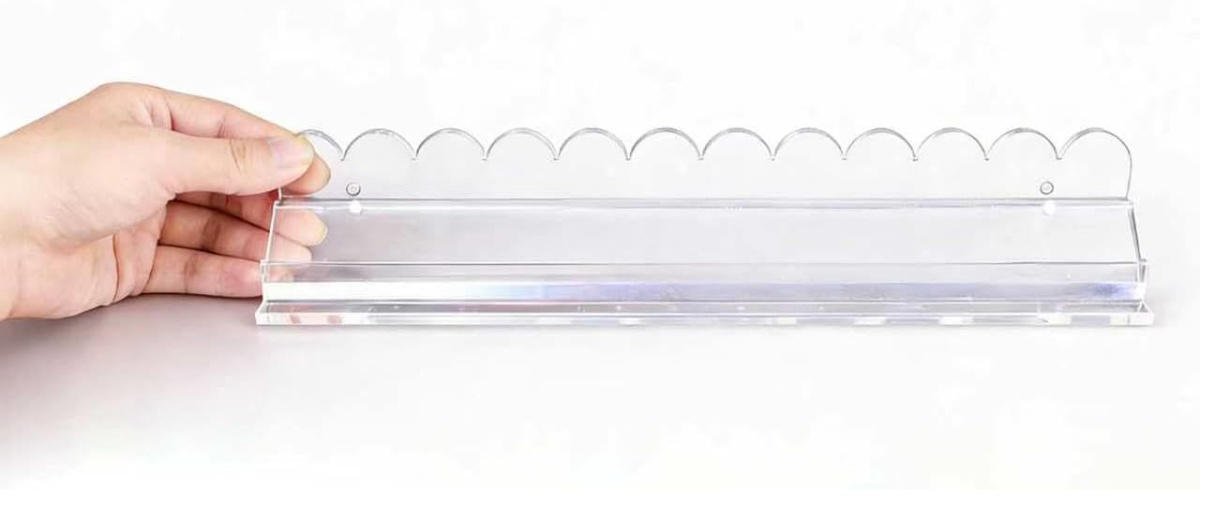 Beautiful Scalloped Edge 4-Piece Premium Acrylic Mahjong Racks with Built-in Pushers