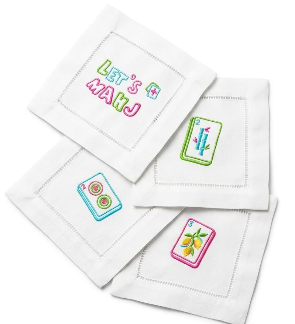 Embroidered-Mahjong-Cocktail-Napkins