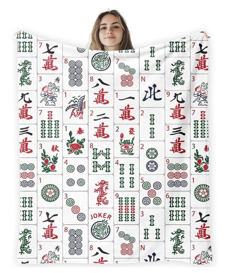 Mahjong-Fleece-Throw-Blanket