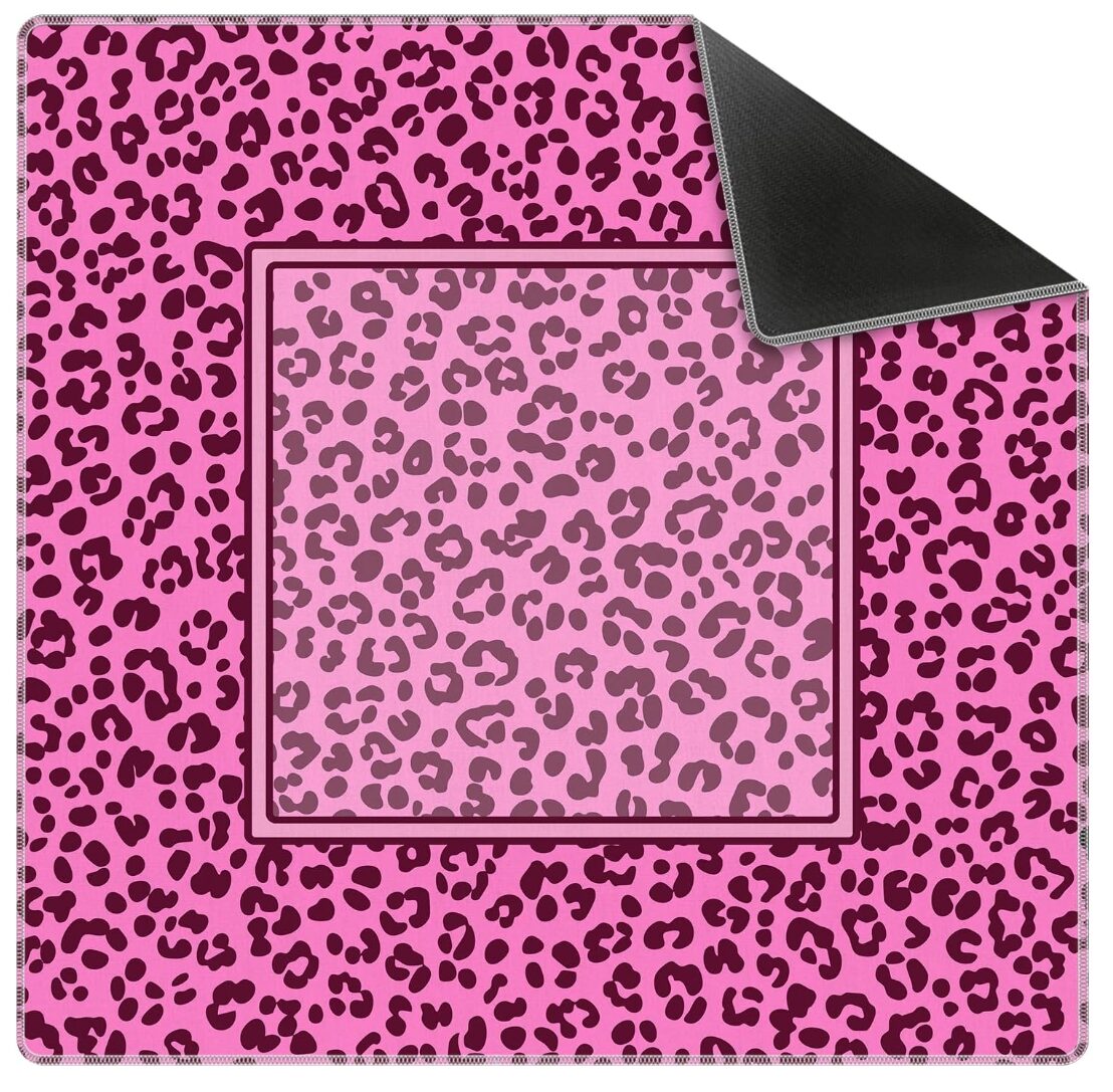 Pink Leopard Print Mahjong Mat
