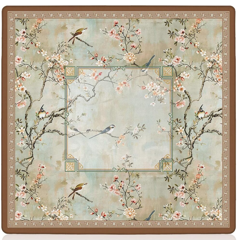 Vintage Chinoiserie Cherry Blossom Mahjong Mat