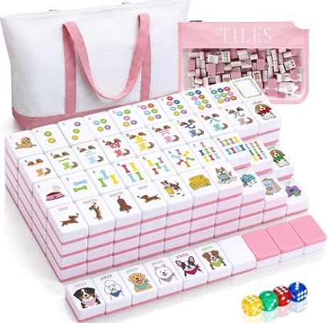 American Mahjong Dog Theme Tiles Set