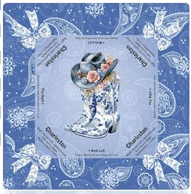 Blue Cowgirl Boots Mahjong Mat