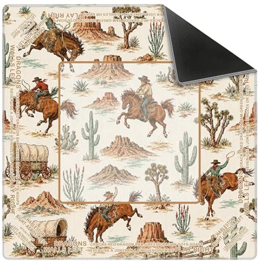 Boho Western Ranch Cowboy Mahjong Mat