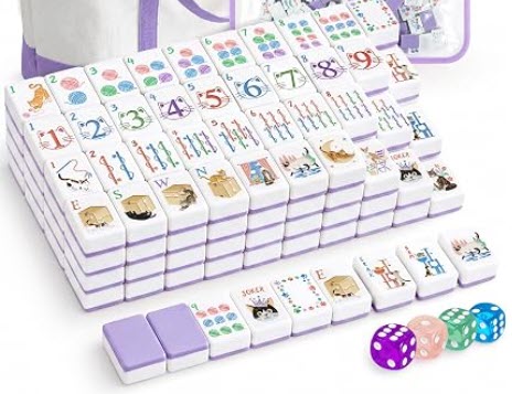 Cat Themed American Mahjong Tiles Set