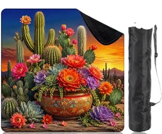 Colorful Succulent Arrangement Cactus Mahjong Mat