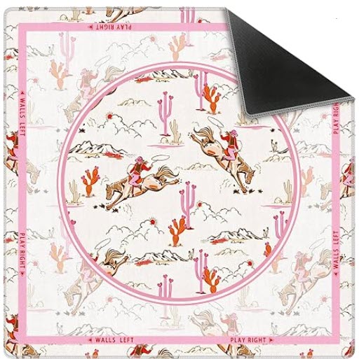 Coral Pink Western Cowgirl Mahjong Mat