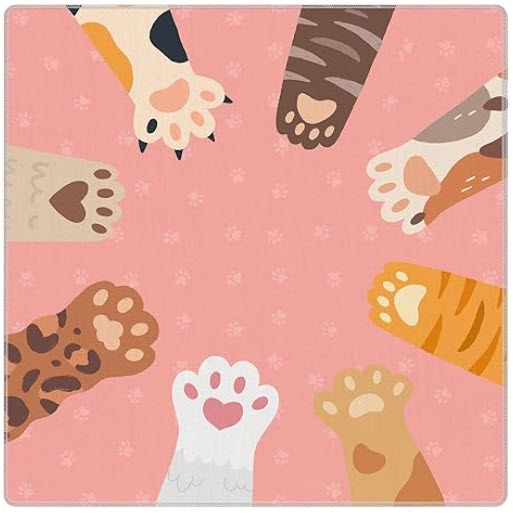 Cute Cat Paw Pink Mahjong Mat