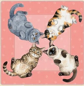 Funny Cat Pink Mahjong Mat
