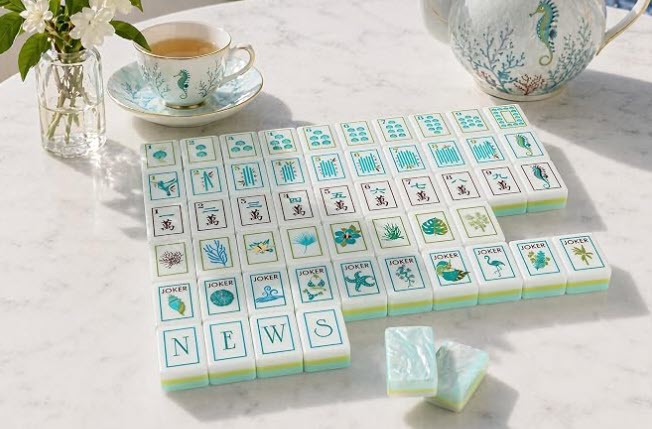 Ocean Shell-Themed American Mahjong Set