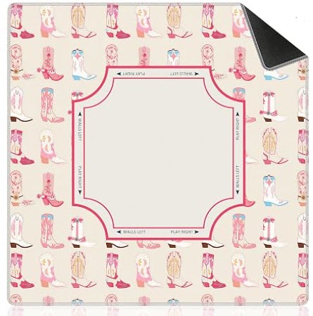 Pink Preppy Cowgirl Boots Mahjong Mat