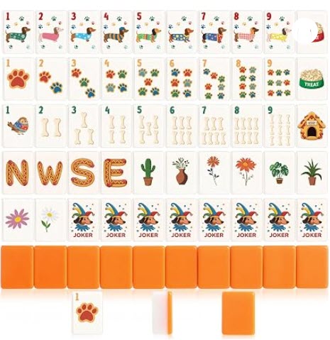 Sausage Dog Engraved 160 Mini Travel American Mahjong Tile Set
