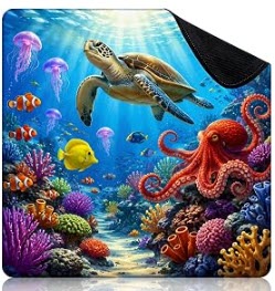 Vibrant Underwater Scene Sea Turtle Mahjong Mat
