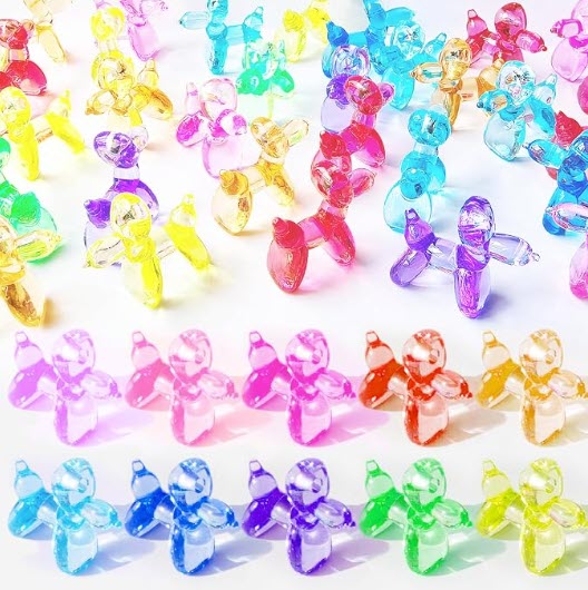 115 Pcs Mini Resin Balloon Dog Mahjong Trinkets