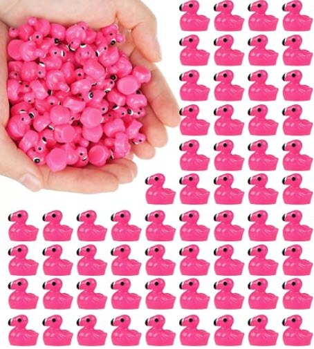 120 Pcs Mini Flamingo Resin Mahjong Trinkets