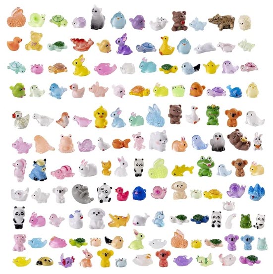 140 Pack Assorted Mini Animals Mahjong Trinkets