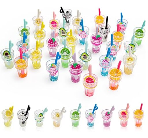 30 Pcs Miniature Drinks Mahjong Trinkets