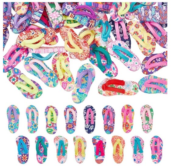 50 Pcs Flip Flop Mahjong Trinkets